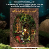 Mini 3D Wooden Doll House Craft Model with LED,DIY Miniature and Furniture Dollhouse Kit,Creative Room Idea for Valentine's Day Birthday Gift (Forest Wonderland) Montidey