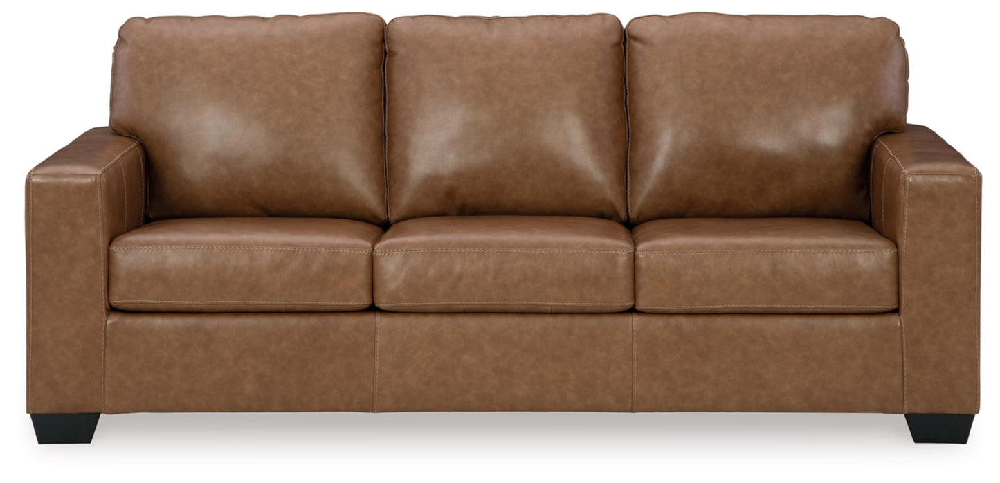 Signature Design by Ashley Bolsena Contemporary Leather Match Sofa, Dark Brown