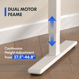 FLEXISPOT 71 x 32 Inch Dual Motor Standing Desk, Computer Desk with Memory Controller, Home Office Desk with Splice Board (White Frame + 71" White Desktop, 2 Packages) FLEXISPOT