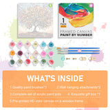 Framed Paint by Numbers Kit for Adults Beginners & Kids Ages 8-12, Tree of Life Acrylic Easy Paint by Number with Frame, Watercolor Paint by Number Kits on Canvas Framed (10 * 10 Inch, Without Easel) Offito