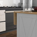 HOMCOM Rolling Kitchen Island with Drop Leaf Wood Breakfast Bar, Farmhouse Kitchen Cart with 2 Drawers, Adjustable Shelves for Dining Room, White HOMCOM