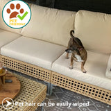 TECOSARA Outdoor Cushion Covers Replacement 14 Pcs Patio Cushion Covers fit for 7Pieces 6-Seater Wicker Rattan Sectional Couch Sofa Outdoor Cushion Slipcovers Set Seat and Back Cover Only, Beige TECOSARA