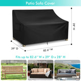 WLEAFJ Patio Sofa Cover Waterproof, 3-Seater Outdoor Sofa, Heavy Duty Deep Lounge Loveseat, Large Lawn Furniture with Air Vent, 82.6’’ W x 39’’ D x 28’’ H WLEAFJ