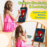 Cartoon Paint by Numbers Kit for Kids with Framed Canvas - with Wooden Easel, Easy Kids Paint by Number Kits Age 8-12, DIY Acrylic Oil Painting Kits with 4 Wooden Brushes Nice Gift Box (12x16 inch) KOJEFCV