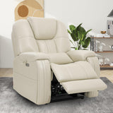 EONIX Triple Motor Lay Flat Power Lift Recliner Chair for Elderly with Adjustable Headrest, 400lbs Electirc Lift Chair for Living Room, Lumbar Pillow, Extended Footrest, Cream White EONIX