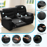 Mjkone Recliner Home Theater Seating, 3 Seater Reclining Couch Sofa & Loveseat & Chair Sets, 6 Seat Manual Control Reclining Living Room Set, Double Love Seat Recliner Sofa Couch Set, Dark Grey Mjkone