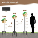 77 Inch Smart Bird Feeder Poles for Outdoors Heavy Duty with 5 Prong Base,Bird Feeder Stand for Outside, Adjustable Bird House Pole,Garden Stake,Weather Station Mounting Kits(Birdhouse not Included) ReTang