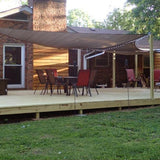 TANG 18' x 18' x 18' Sun Shade Sail Equilateral Triangle Permeable Canopy UV Block Shade Cloth for Patio Outdoor Backyard Pergola Porch Deck Garden Carport Awning, Brown TANG