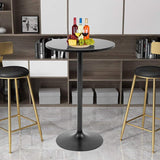 FDW Modern 40" Round Bar Table - Stylish Black Hydraulic Kitchen & Dining Table FDW