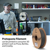 Protopasta Stainless Steel Filled PLA 3D Printer Filament | ProtoPlant Metal-Filled PLA Plastic Printer Filament with 60% Steel | Polish and Patina Friendly Metal Composite Filament | 500g Spool Proto-Pasta