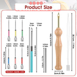 12 Pieces Needle Punch Kit, Embroidery Punch Needle Tool Adjustable Complete Puncher Needles Threader Wooden Handle Embroidery Tool for Adults Beginner DIY Craft Floss Cross Stitching InnoHHustle