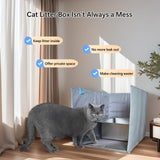 GesomePurrz Extra Large Cat Litter Box Enclosure, Open Top High Side Splash Guard for Litter Box, Waterproof Pee Shield for Cat Litter Boxes Gesomepurrz