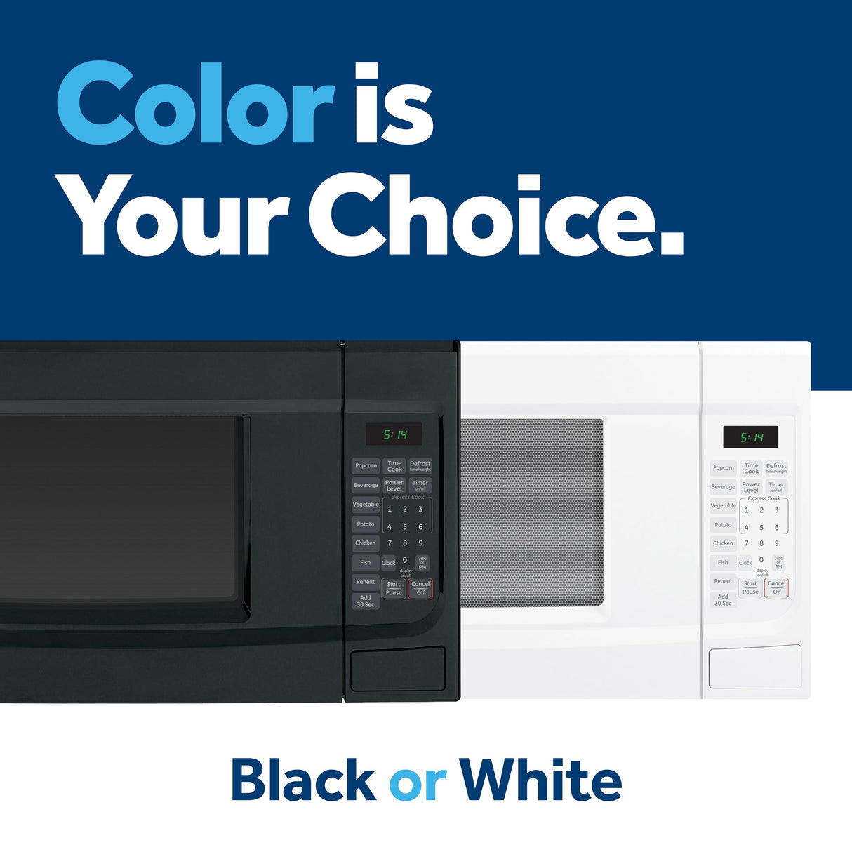 GE GCST14S1WWW Microwave Oven,1,100-watt 7 Auto Cooking Settings, Kitchen Essentials for The Countertop, Dorm Room or Apartment, Child-Lock Technology 1.4 Cu. Ft, White GE