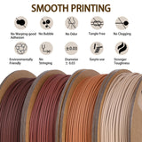 FXAAGFH 30% Real Wood Fiber 3D Printer Filament Bundle, 3 D PLA Printing Print Filament 1.75 mm, +/-0.03mm & 2.2 lbs, Walnut, Oak, Cherry, Teak, 250g X 4 Pack FXAAGFH