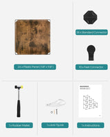 SONGMICS 6 Cube Storage Organizer, DIY Closet Shelf, Plastic Clothes Organizer, Modular Bookcase, 11.8 x 11.8 x 11.8 Inch Cubes, with Feet and Rubber Mallet, Rustic Brown ULPC111A01 SONGMICS