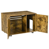 PawHut Hidden Cat Litter Box Enclosure, Cat Washroom Storage Bench Side End Table - Rustic Brown PawHut
