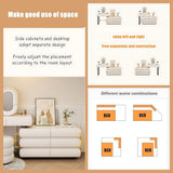 Pesnllov Vanity Set - Makeup Vanity Desk with Drawer & LED Makeup Mirror, Elegant Solid Wood Bedroom Vanity Table, Including Chair. (A-White, 47") Pesnllov