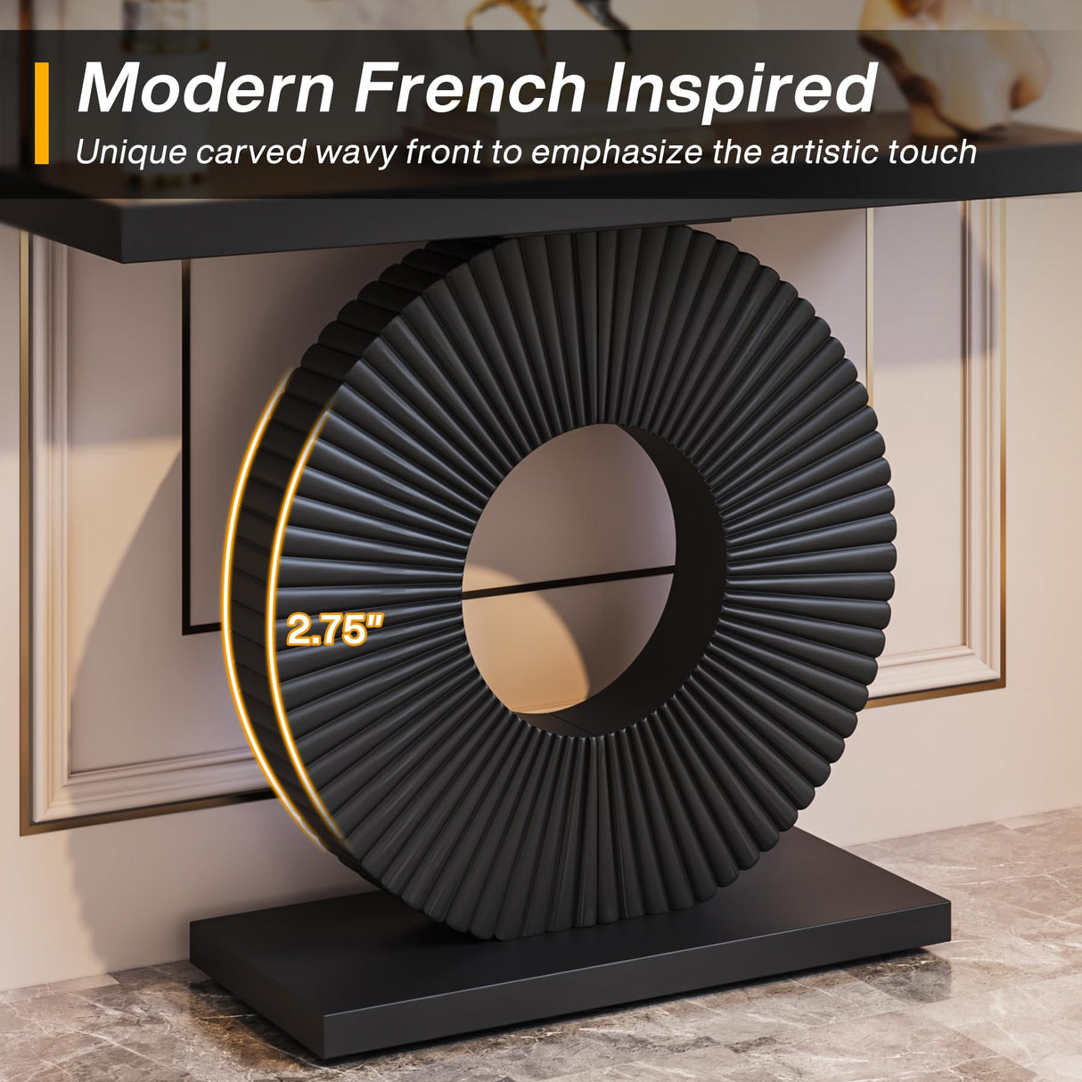 Tribesigns Modern Console Table with Geometric Base, 40 inch Wood Entryway Table Sofa Table Narrow Long, Contemporary Accent Table for Living Room, Entryway, Hallway, Black Tribesigns