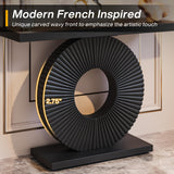 Tribesigns Modern Console Table with Geometric Base, 40 inch Wood Entryway Table Sofa Table Narrow Long, Contemporary Accent Table for Living Room, Entryway, Hallway, Black Tribesigns