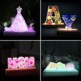 Homimor 2pcs 11.81 Inch Wooden LED Light Display Pedestal, Wooden Rectangle LED Lights Display Base for Acrylic, Crystal Light Base Stand for Crystal Display Glass Art Homimor