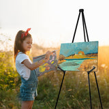 AROIC 63" Easel Stand for Display, 3 Pack Portable Foldable Metal Easel, Easels for Signs Wedding Logos,Arts, Painting,Adjustable Floor Easels with 3 Storage Bag AROIC