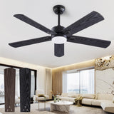 QUTWOB 52" Ceiling Fans with Light and Remote,Farmhouse 5 Blades Quiet Reversible DC Motor Ceiling Fans for Modern Indoor/Outdoor/Patio/Living Room/Bedroom(Black/Walnut) QUTWOB