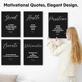 Coume 6 Pack Art Acoustic Panels 12" x 16" Inspirational Self Adhesive Soundproof Wall Panels Motivational Decorative Sound Absorbing Panels Studio Acoustic Treatment Home Decorations(Classic Style) Coume