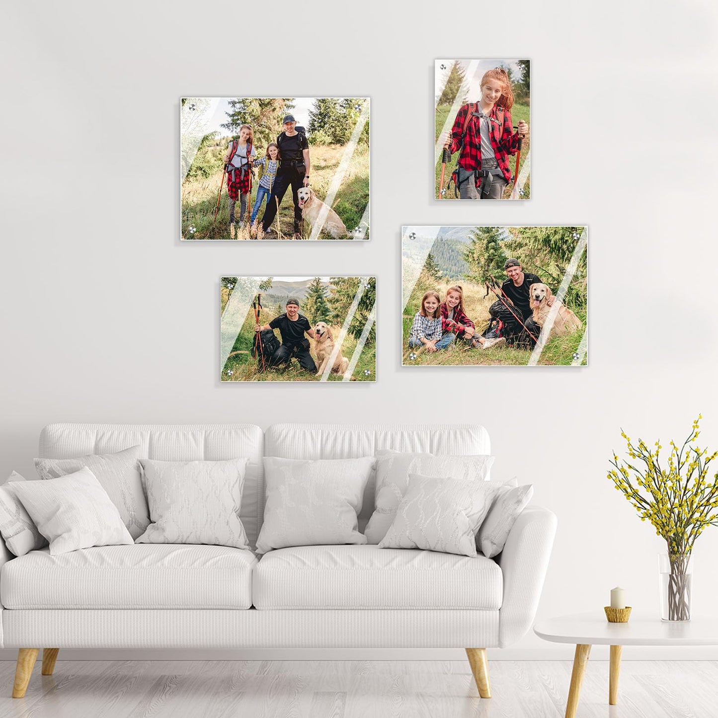 4Pcs Sublimation Glass Photo Blanks 7.87.x11.8 inch,Sublimation Blanks Wall Mount Tempered Glass Photo,DIY Picture Wall Frame Poster for Home Decor,Room Decor Sublimation Ornaments Blanks