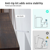 SOOWERY Dresser for Bedroom, Farmhouse Dresser with 5 Wooden Drawers and Storage Cabinet, 48 Inches Tall Chest of Drawers for Bedroom, Living Room, Hallway, White SOOWERY