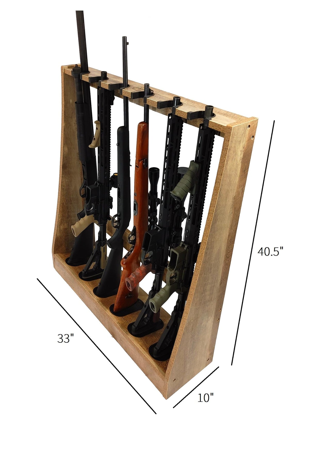 Old Cedar Outfitters Distressed Wood 6 Capacity Rifle and Gun Floor Rack Old Cedar Outfitters