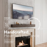 Pennsylvania Woodworks Fireplace Mantel, Handmade in The USA, Oak Wood Wall-Hanging Mantel Shelf, Farmhouse Wall Shelf Design, Easy to Mount and Heavy Duty, 60 in, Large, Midnight Black Pennsylvania Woodworks