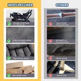 INZOY Massage Swivel Rocker Recliner with Heat and Vibration, Soft Manual Rocking Recliner Chair with Vibrating Massage, Comfy Padded Overstuffed Fabric Heated Recliner, Grey INZOY