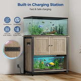 Tatub 40-50 Gallon Fish Tank Stand with Power Outlets, Metal Aquarium Stand with Accessories Storage, Heavy Duty Fish Tank Table Suitable for Turtle, Reptile Terrarium, 1000LBS Capacity Tatub