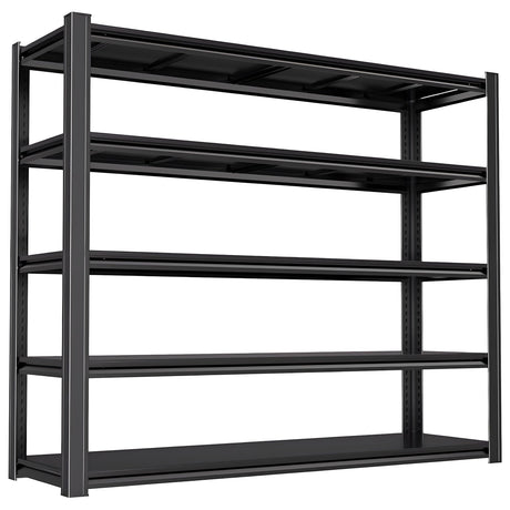 Darubtes Industrial Storage Rack,Heavy-Duty Steel Shelving Unit,Multi-Purpose Garage Organization System Black 72" H x 62" W x 23.5" D 5-Tier Darubtes