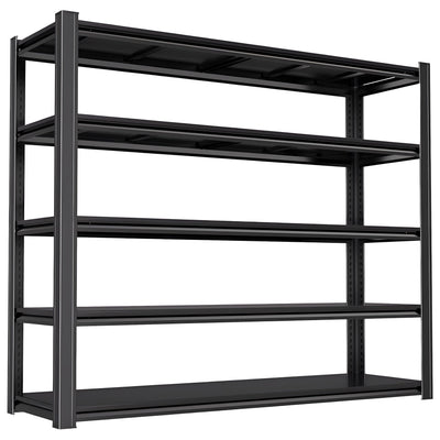 Darubtes Industrial Storage Rack,Heavy-Duty Steel Shelving Unit,Multi-Purpose Garage Organization System Black 72" H x 62" W x 23.5" D 5-Tier