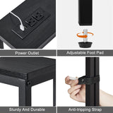 ELYKEN 2 Pack 5.9" Narrow Console Sofa Table with Power Outlets, 5.9" Dx39.4 Wx31.1 H Long Black Behind Couch Table with Metal Frame and Charge Station with 6.5’ Extension Cord ELYKEN