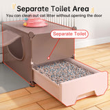 Oneluck Cat Cage with Litter Box,4-Tier DIY Cat Enclosures Large Playpen Detachable Metal Wire Kennel Indoor Crate Large Exercise Place Ideal for 1-2 Cat,41.3" L x 17.8" W x 55.1" H Oneluck