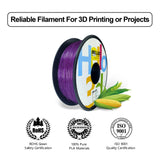 HELLO3D Purple Glitter PLA Filament 1.75mm, 3D Printing Sparkly Shining PLA Filament 1KG/Spool, Starry Sky Flash Surface, Dimensional Accuracy +/- 0.05 mm, Compatible with Most FDM 3D Printers/Pens HELLO3D