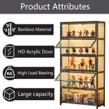5-Tier Display Cabinet with Acrylic Doors, 67.5" Transparent Curio Display Case for Figures, Collectibles Toy Organizers Rack & Display Shelf, Kids Bookcase for Home, Office, Playroom, Living Room IHGSSKD