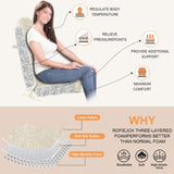 ROFIEJOX Rocking Chair Cushion - Chenille Fabric, High-Density Sponge, Durable Comfort Non-Slip Bottom Tufted Seat Pads with Ties, Chenille︱Oyster White, 44x19x4 inch ROFIEJOX