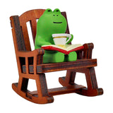 Refintural Miniature Frog Figurines - Funny Frog Sculpture for Shelf, Desk Decoration - Frog Desk Accessories - Perfect Cute Frog Gift for Frog Lovers（Rocking Chair） Refintural