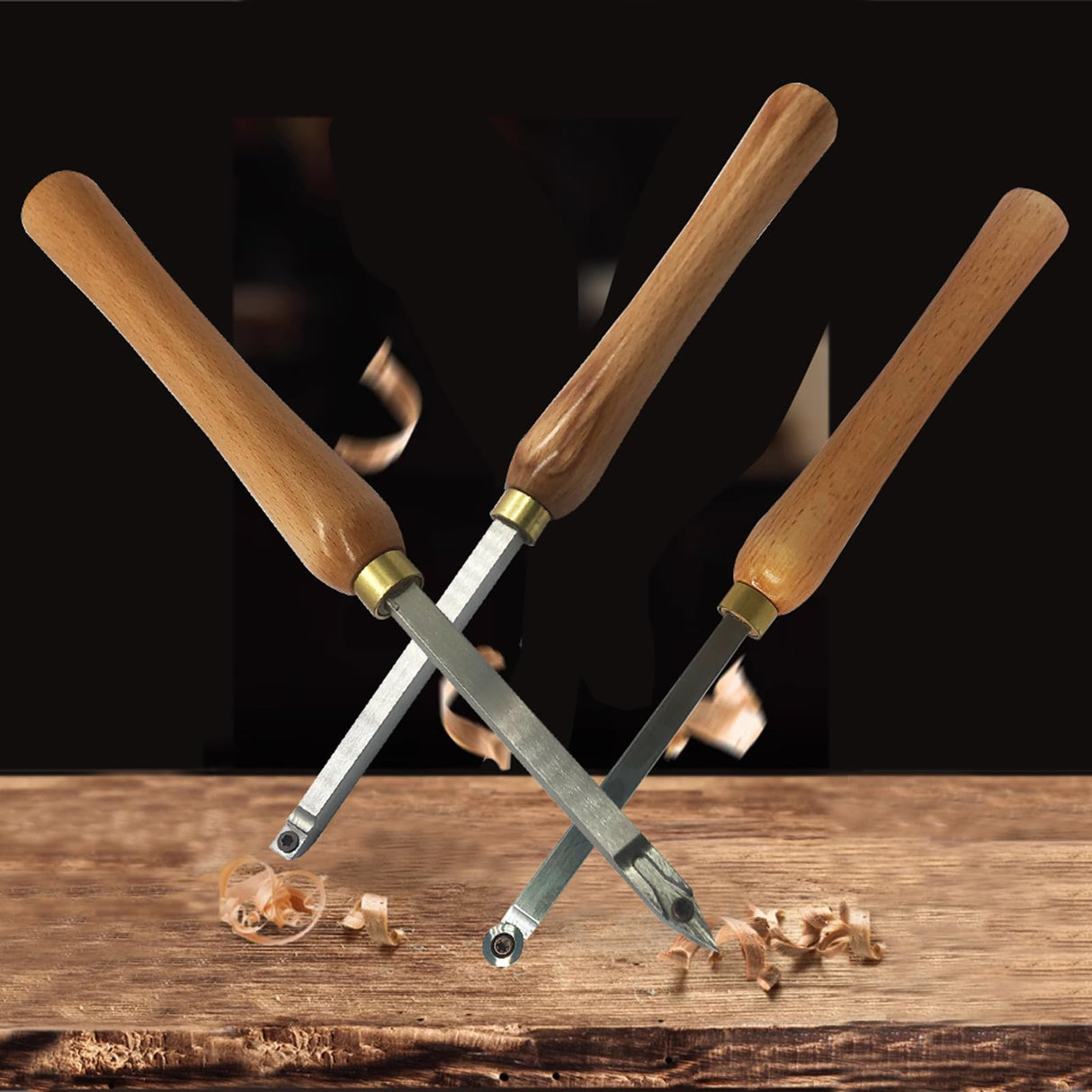 ASZLBYM Woodturning Carbide Lathe Tools, Wood Turning Tool Set of 3 Rougher Detailer Finisher Carbide Lathe Tools for Woodturning ASZLBYM