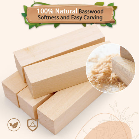 Basswood Carving Blocks for Crafts,Cymuber 24 PCS Whittling Wooden Blockss Kit with 3 Sizes,Wood Carving Blocks Wood Whittling Kit Wood Carving Set Wood Carving Wood Crafts for Kids and Adults Cymuber