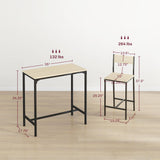 HOMCOM 3 Piece Bar Table and Chairs, Industrial Dining Table Set for 2, Counter Height Kitchen Table with Bar Stools, Breakfast Table Set for 2 for Small Space, Oak HOMCOM