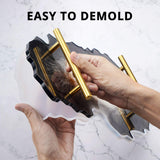 Tray Resin Molds for Casting, Gartful 4PCS Large Silicone Epoxy Molds, Geode Agate Platter Mold for Making Faux Agate Tray, Serving Board, Coaster, Fruit Mat, Jewelry Holder, Art Crafts, Home Decor Gartful