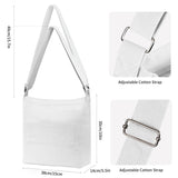 Draw blank White Women's blank large Size Canvas Crossbody Tote Handbags Shoulder Bag Hobo Casual Tote Diy/gifts/aesthetic/personalized Draw blank