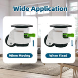 4 Pack Leveling Casters with Ratchet Handle, Adjustable Heavy Duty Casters, Retractable and 360 Degree Swivel Castors, Quiet and Floor-Friendly, for Workbench, Equipment, Swivel Castor Wheels (T60) LSWhee
