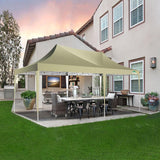 COBIZI 10x20 Pop Up Canopy Tent with Sidewalls,Party Tent Outdoor Gazebos, Waterproof & UV50+,3 Adjustable Heights,Higher Frame Design - Extra Tall for Parties Backyard,Weddings,Markets,(Khaki) COBIZI