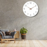 Mosewa Wall Clock 10 Inch Silent Non Ticking Wood Wall Clocks Battery Operated - Wooden White Modern Office Simple Minimalist Clock Decorative for Kitchen,Home,Bathroom,Living Room(10" White) Mosewa