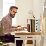 Eaasty 4 Pairs Wood Book Ends Walnut Bookends 5.2 x 3.2 x 4.2 Inches Sturdy Book Stoppers Book Holder Office Desk Decor Wood Desk Accessories Large Office Book Stand for Books, Decorative Book Shelf Eaasty